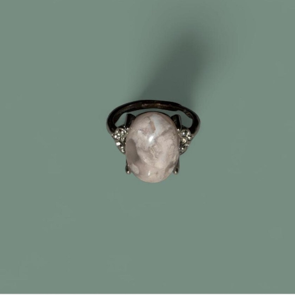 Flower Agate Adjustable Ring | Natural Crystal | Jewelry | Healing